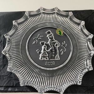Jolly Snowman 2007 Christmas Plate by Waterford Crystal